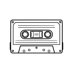 Obraz premium Cassette Tape Music Outline