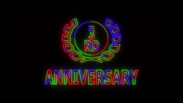 Happy 3th Anniversary Celebration on Transparent Background, Alpha Channel. Great for greetings, celebrations, events, and gifts.