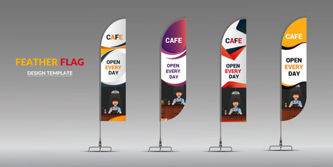 Corporate Business wave feather flag design © Eligble