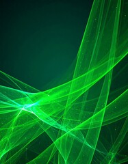 Abstract green glowing lines on dark background