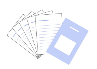 企画書をイメージした書類のイラストです。表紙の色は爽やかなブルー