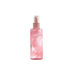 Pink Spray Bottle with Rose-Colored Liquid and Cloudy Effect - Cosmetic Product Mockup