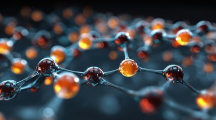 glowing spheres molecular structure