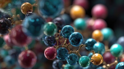 colorful spheres linked together