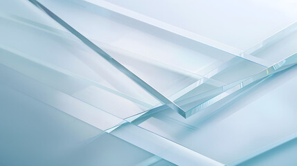 Abstract Background of Overlapping Clear Blue Glass Panes - Modern and Minimalist