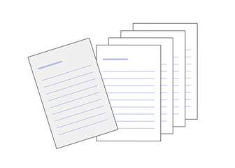 レポート用紙,便箋などのセット。ビジネスや学習をイメージしたイラストです。