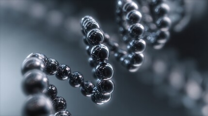 shiny spheres helix abstract design