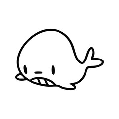 whale icon line art