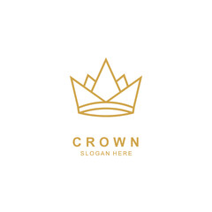 Elegant gold outline of a crown design with text, set against a white background.