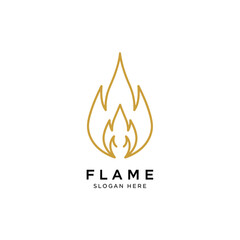Gold outline logo design of a stylized flame, perfect for a company name or brand identity.