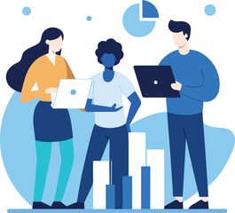 Business team collaboration with a laptop in an office meeting