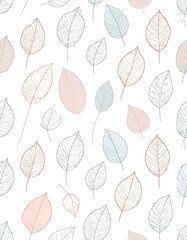 Delicate leaf pattern in pastel tones