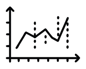 Vector illustration of a bar chart with arrow icon for business concept