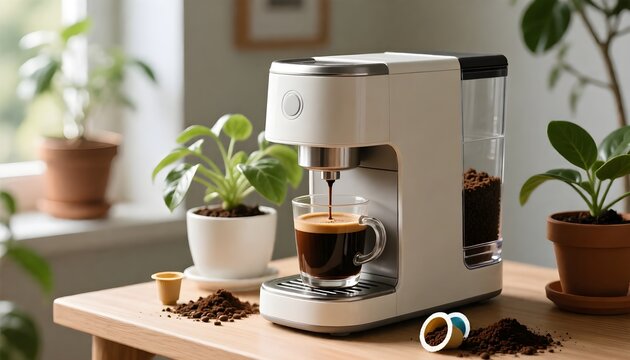 Sustainable Coffee Innovation Eco-Friendly Coffee Maker for the Modern Home
