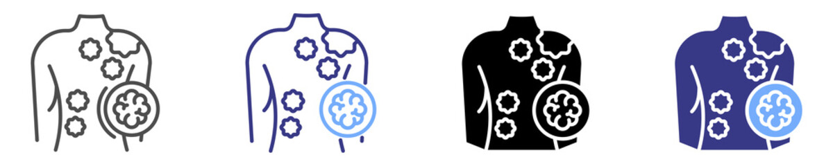 skin cancer icon set multiple style