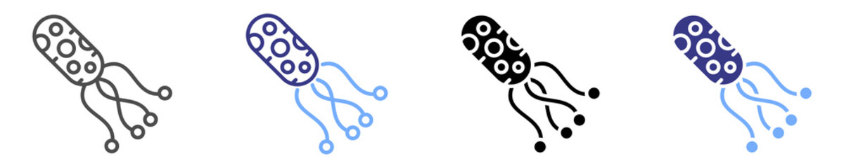 helicobacter pylori icon set multiple style