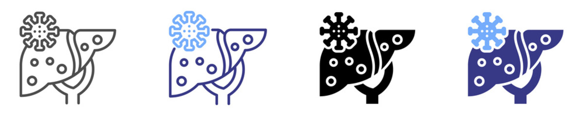 hepatitis b icon set multiple style © Dahlianiqi