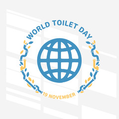 The flat design concept for World Music Day focuses on simplicity, elegance, and ease of recognition. A toilet is the main focus of the image.