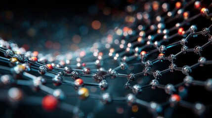 metallic spheres network abstract design