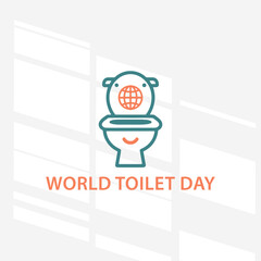 The flat design concept for World Music Day focuses on simplicity, elegance, and ease of recognition. A toilet is the main focus of the image.