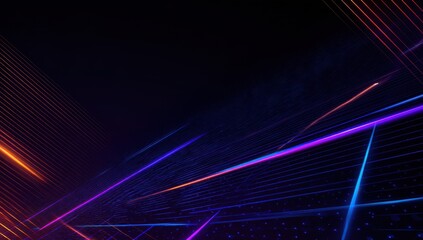 Abstract neon lines in dark space