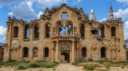 Fototapeta premium Belchite is a municipality of the province of Zaragoza, Spain. It is known for having been a scene of one of the symbolic battles of the Spanish Civil war, Belchite's battle.