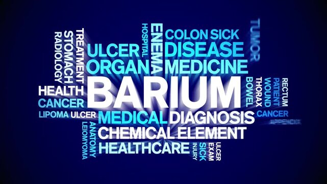 Barium animated word cloud-text design animation tag kinetic typography seamless loop.
