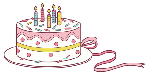 Hand drawn birthday icon illustration
