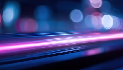 Abstract urban night scene with vibrant light streaks