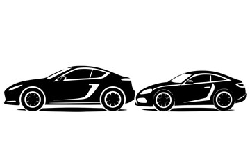 Sports car silhouette vector isolated