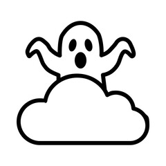 Ghost on Cloud Halloween Icon