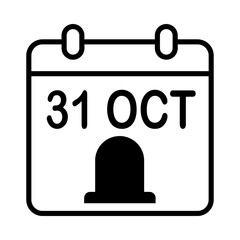 October 31 Halloween Calendar Icon