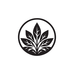 2D cassava leaf logo with white background