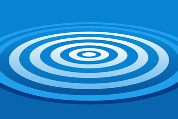 Abstract rippling concentric circles in cool blue tones vector illustration