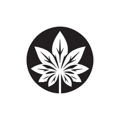 2D cassava leaf logo with white background