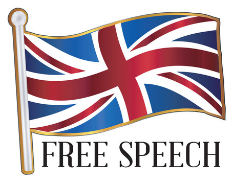 UK Union Flag  Free Speech Pin