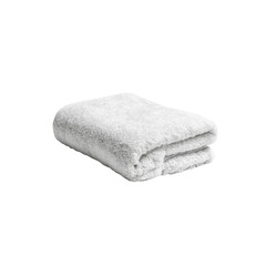 Folded White Bath Towel on Black Background