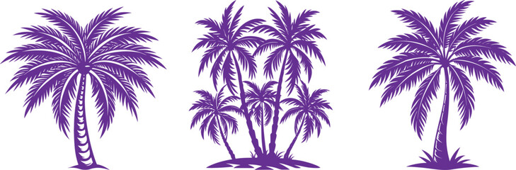 Obraz premium A stunning tropical beach sunset vector illustration with a palm tree silhouette