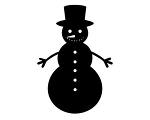 Snowman silhouette vector