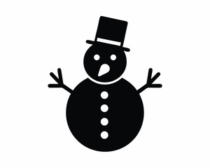 Snowman icon silhouette vector