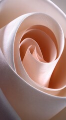 A macro shot reveals the elegant, swirling petals of a pale pink and white flower, showcasing soft textures and delicate curves