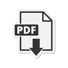 PDF sticker icon isolated on transparent background