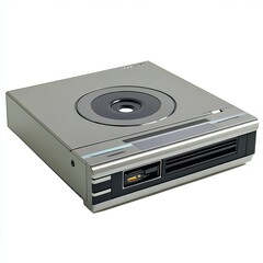 Obraz premium High Quality Visual of a Photo Dvd Player, Isolated on a White Background