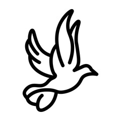 Dove Vector Line Icon Design