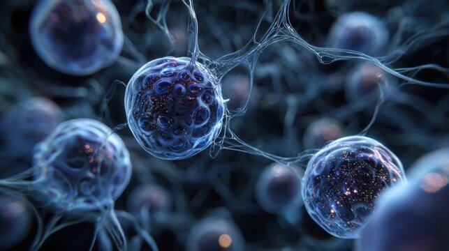 glowing spheres cosmic network - Powered by Adobe