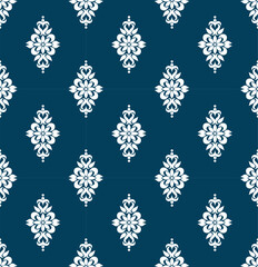 Seamless ornamental pattern design for textile fabric fashion home decoration. Vector damask seamless pattern element