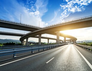 Highway overpass under blue sky