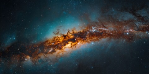 Fototapeta premium A dramatic long exposure of a colorful nebula