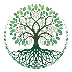 tree with green leaves Illustration