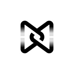 Stylized modern X letter logo in monochrome gradient for futuristic technology, communication, and digital branding